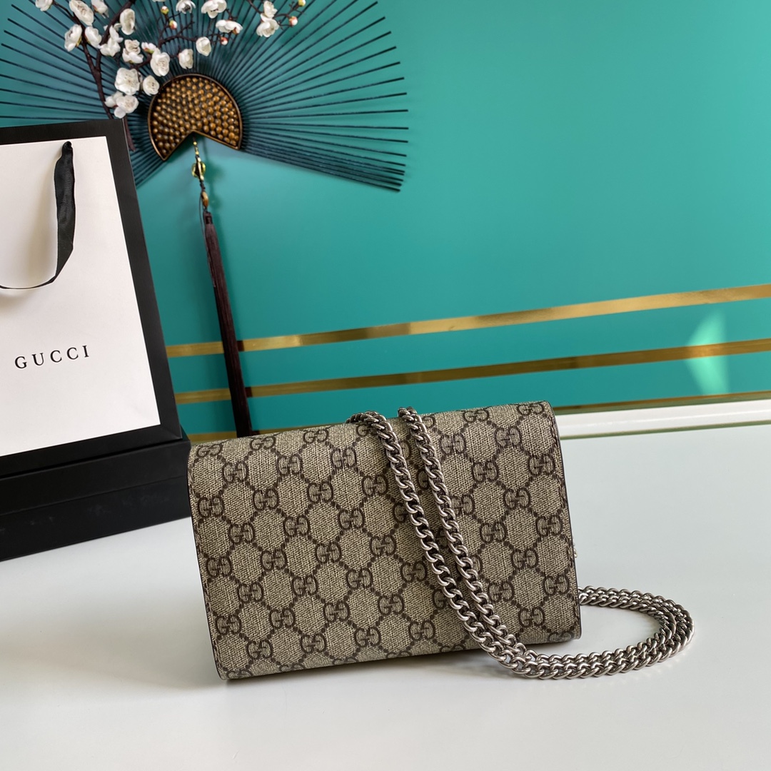 billetera de la cadena Gucci Dioniso 401231-1