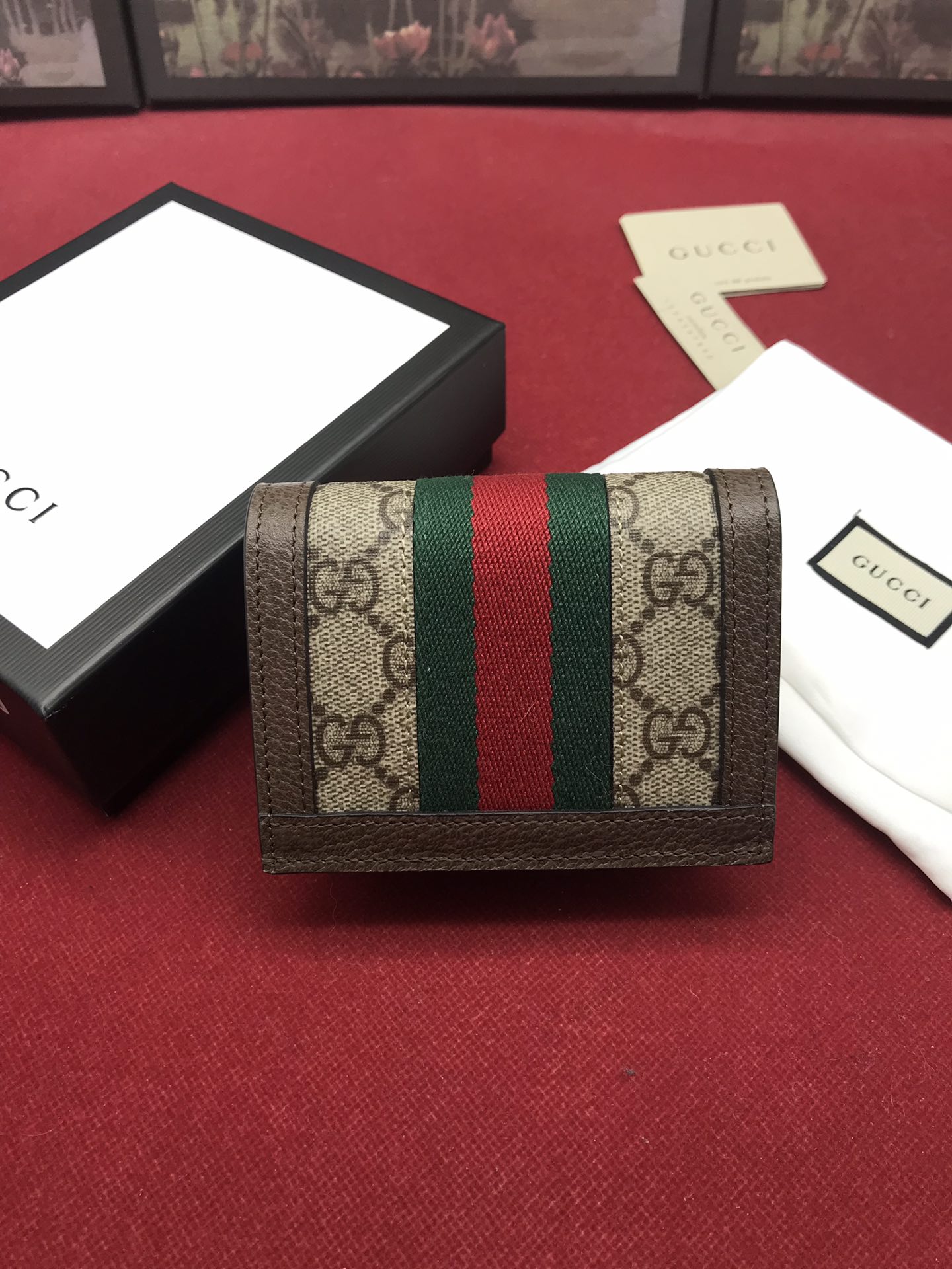 billetera de casos de tarjeta de Ophidia Gucci 523155-1