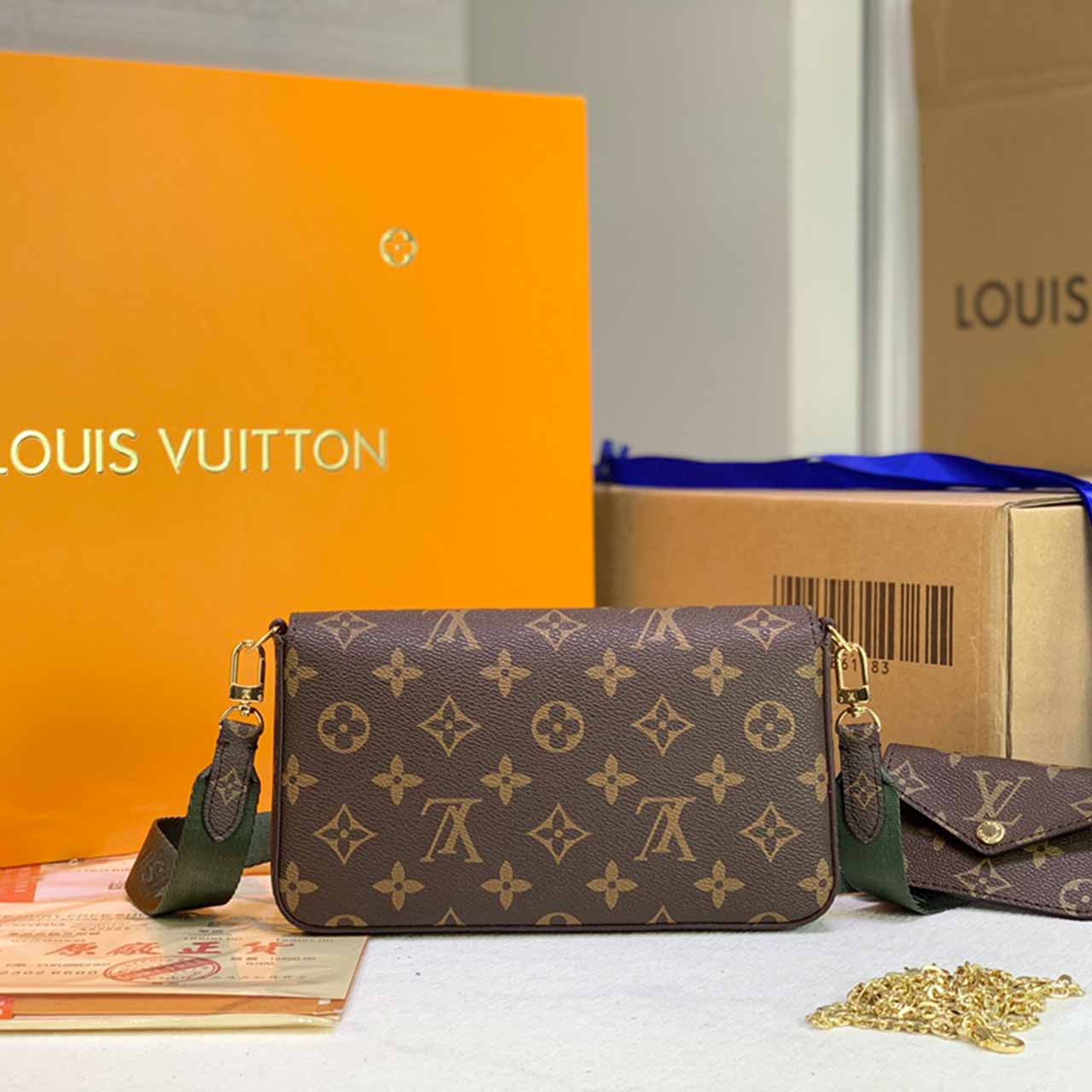 Louis Vuitton Felicie Strap&Go M80091 Verde/Pink-5