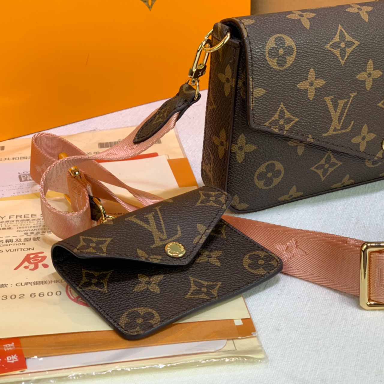 Louis Vuitton Felicie Strap&Go M80091 Verde/Pink-9