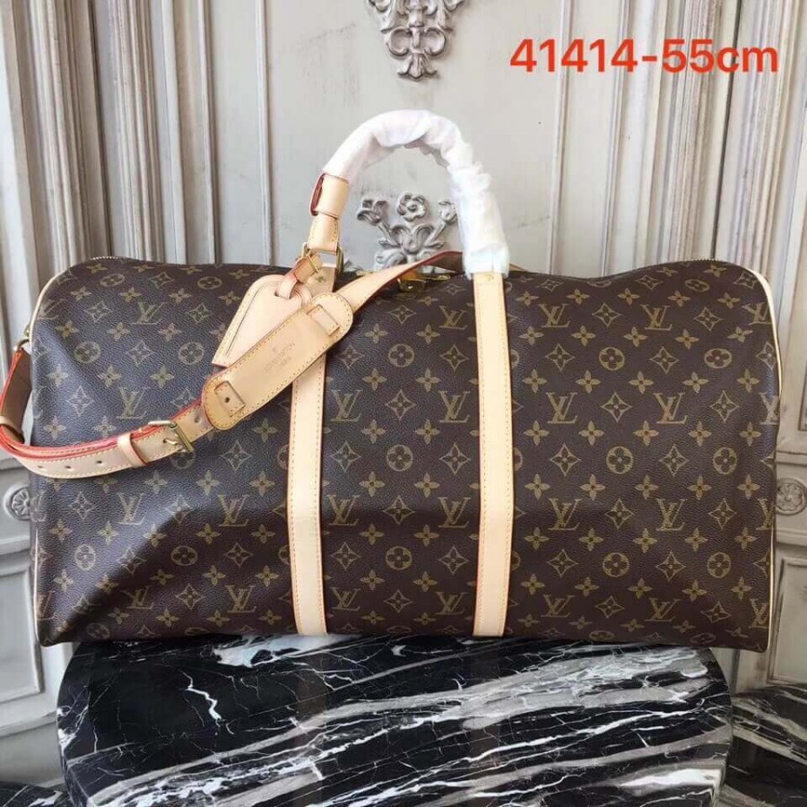 lienzo de louis vuitton monogram keepall bandouliere 55 m41414-1