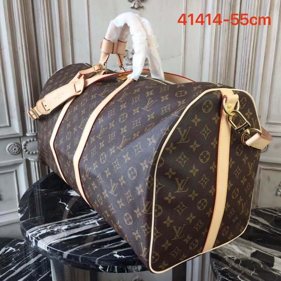 lienzo de louis vuitton monogram keepall bandouliere 55 m41414-2
