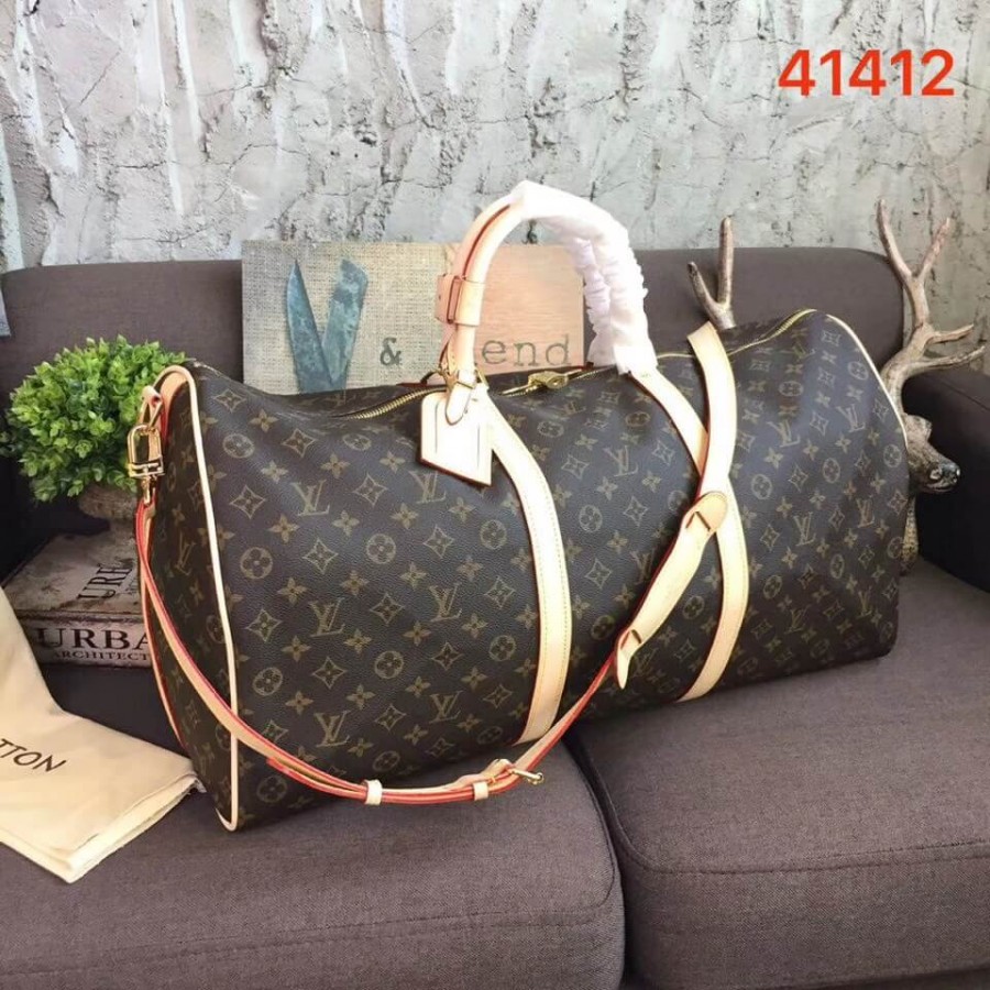lienzo de louis vuitton monogram keepall bandouliere 60 m41412-1