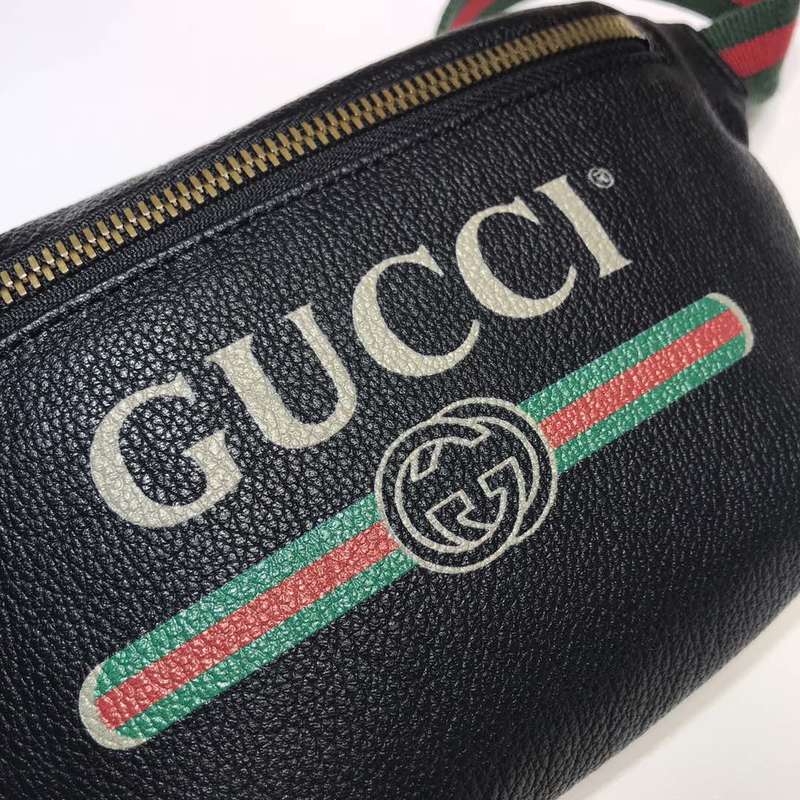 Bolsa de cinturón pequeño Gucci 527792 Negro/Blanco-3