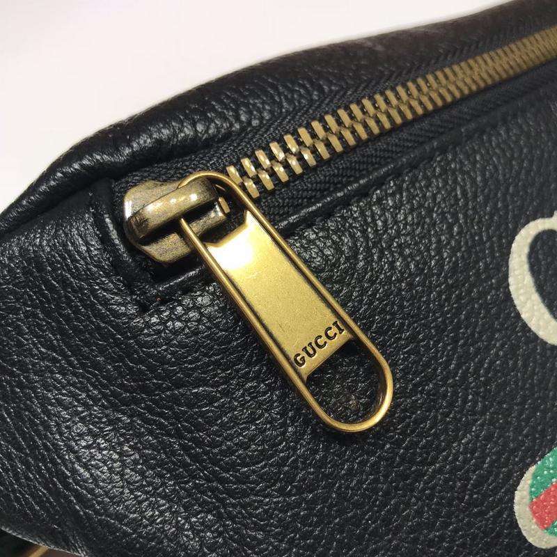 Bolsa de cinturón pequeño Gucci 527792 Negro/Blanco-4
