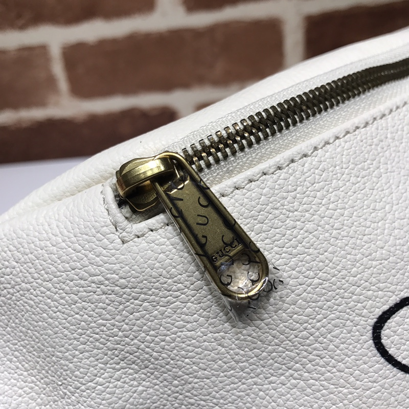 Bolsa de cinturón de cuero Gucci Graffiti 493869 Negro/Blanco-4