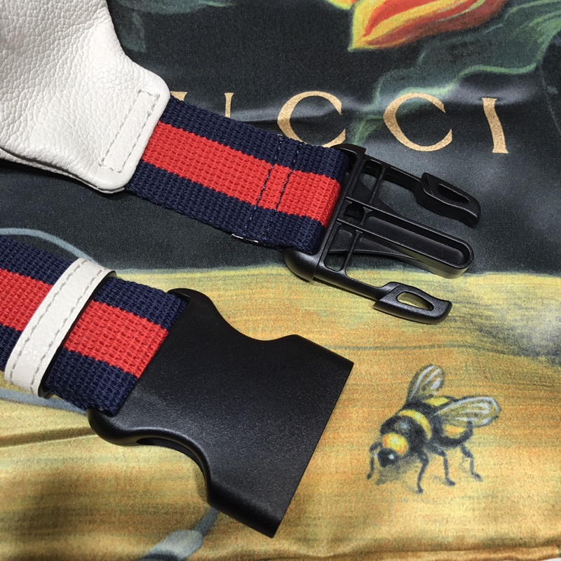 Bolsa de cinturón de cuero Gucci Graffiti 493869 Negro/Blanco-5