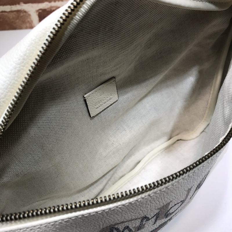 Bolsa de cinturón de cuero Gucci Graffiti 493869 Negro/Blanco-7