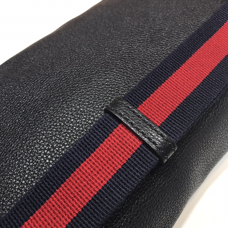 Bolsa de cinturón de cuero Gucci Graffiti 493869 Negro/Blanco-13