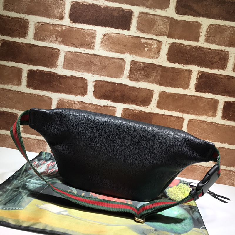 Bolsa de cinturón de cuero Gucci 493869 Negro/blanco-2
