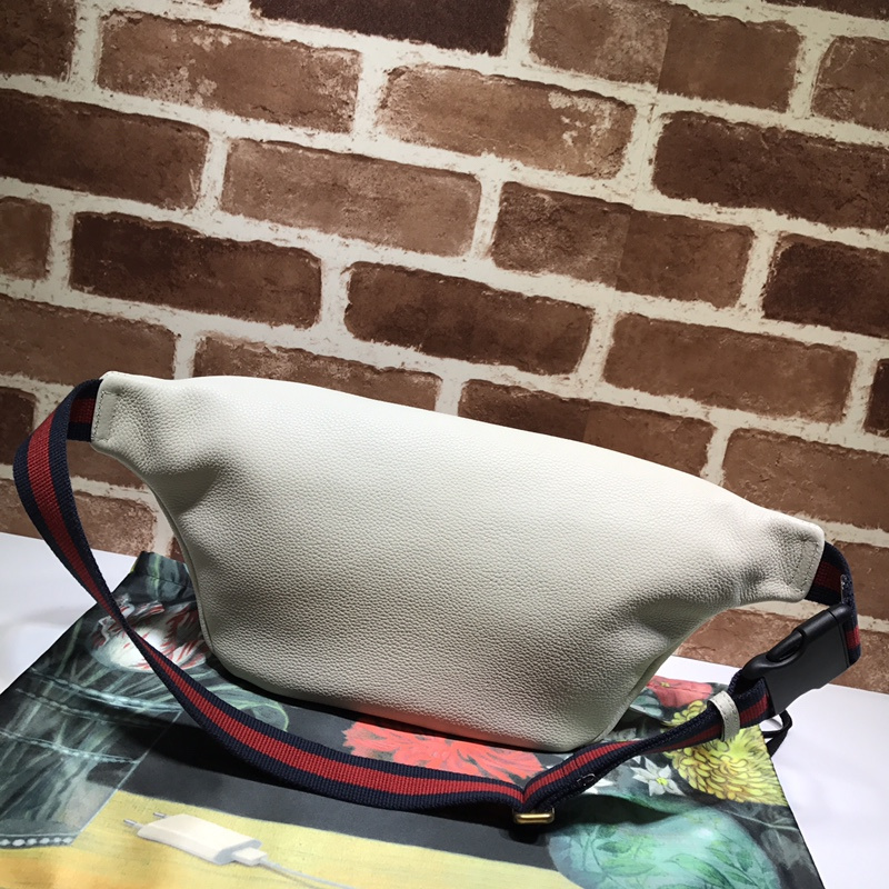 Bolsa de cinturón de cuero Gucci 493869 Negro/blanco-11