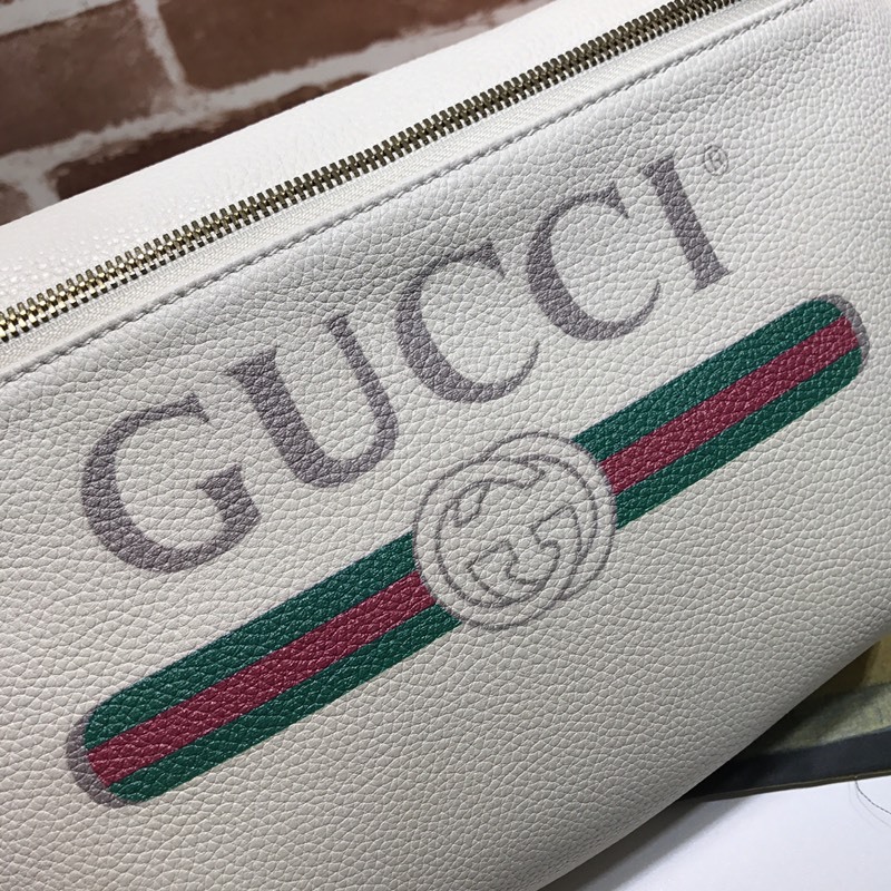 Bolsa de cinturón de cuero Gucci 493869 Negro/blanco-13