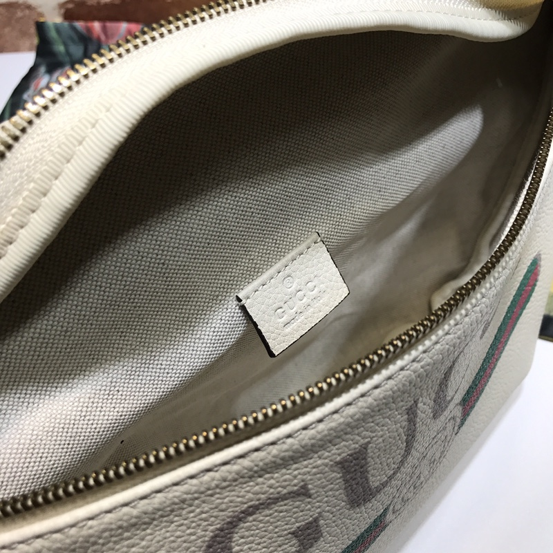 Bolsa de cinturón de cuero Gucci 493869 Negro/blanco-16