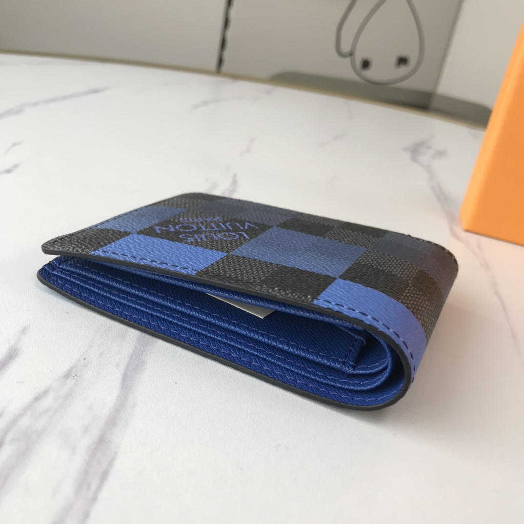 Louis Vuitton Múltiple billetera N40414 Blanco/azul/naranja-2