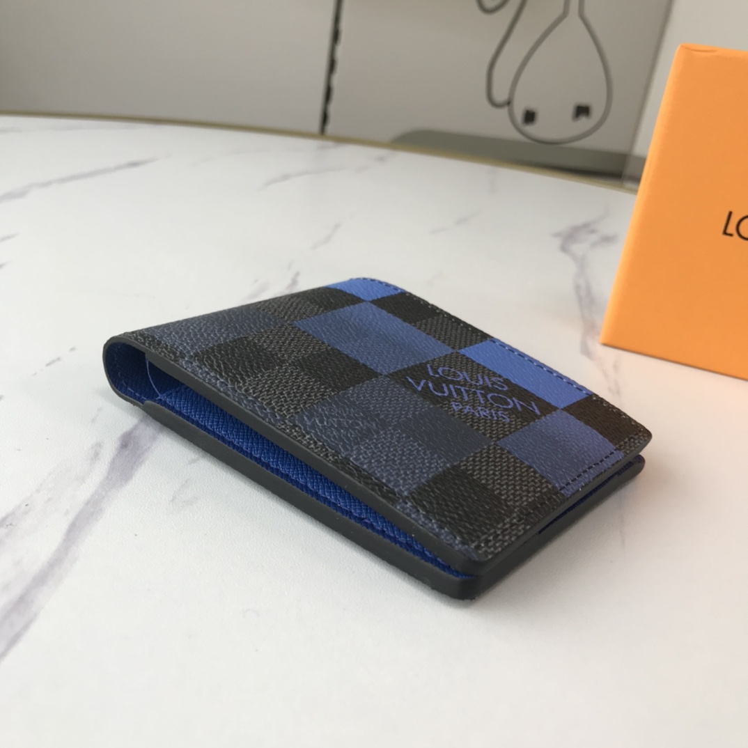 Louis Vuitton Múltiple billetera N40414 Blanco/azul/naranja-3