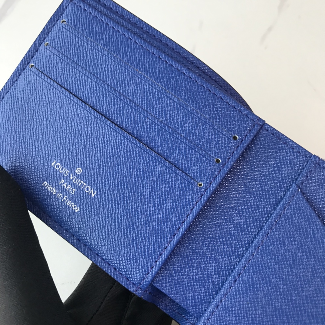 Louis Vuitton Múltiple billetera N40414 Blanco/azul/naranja-7