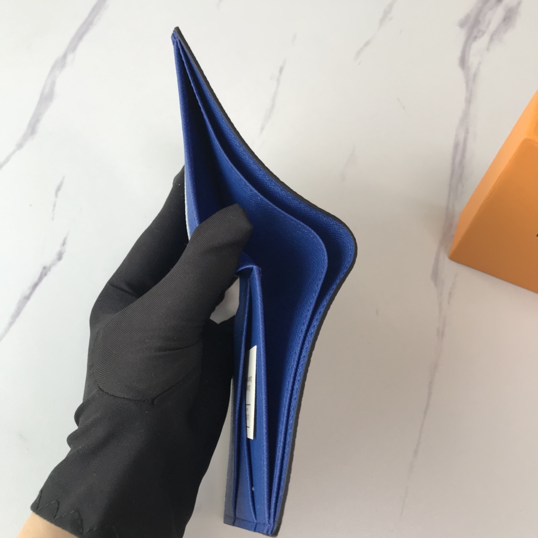 Louis Vuitton Múltiple billetera N40414 Blanco/azul/naranja-8
