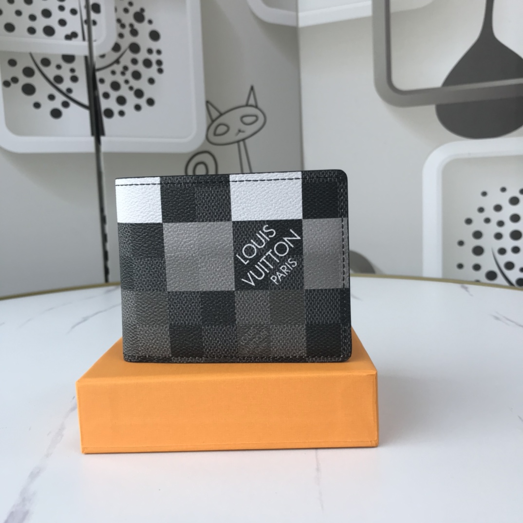 Louis Vuitton Múltiple billetera N40414 Blanco/azul/naranja-9