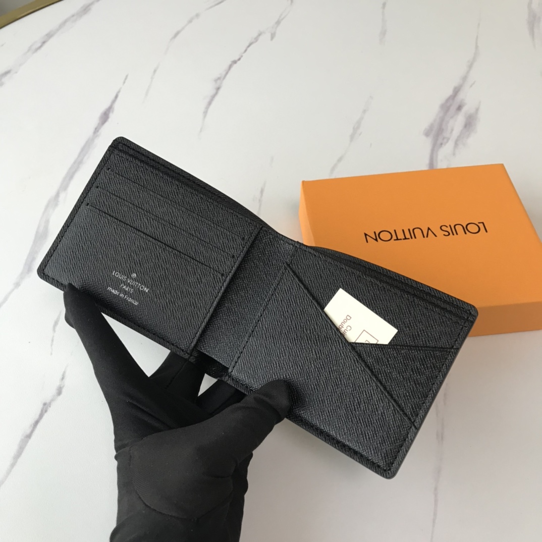 Louis Vuitton Múltiple billetera N40414 Blanco/azul/naranja-12