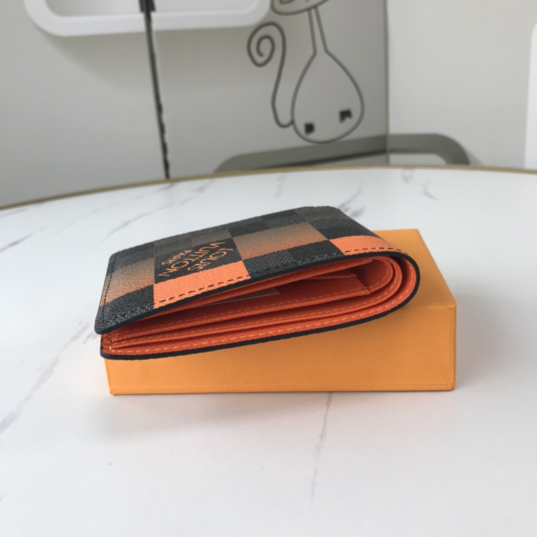 Louis Vuitton Múltiple billetera N40414 Blanco/azul/naranja-14
