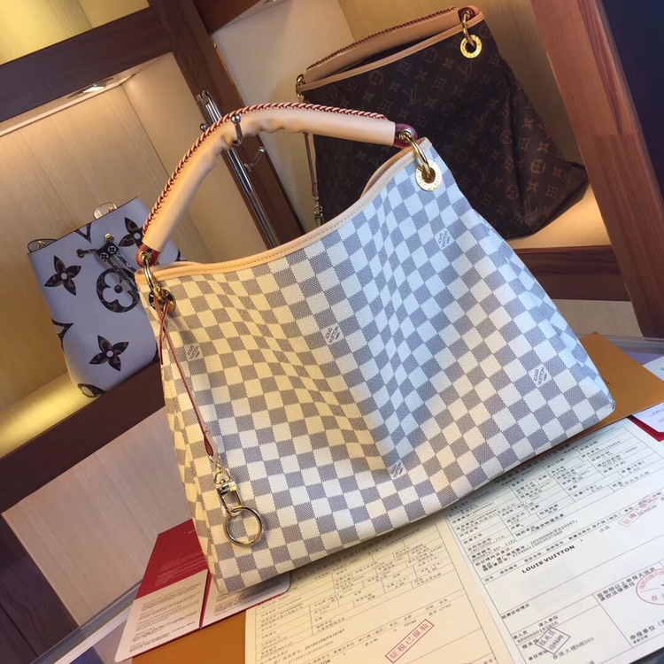 Louis Vuitton Artsy MM M44869 White/Brown-2