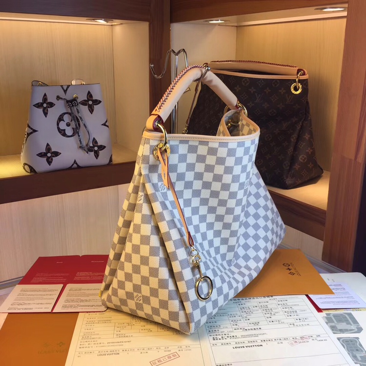 Louis Vuitton Artsy MM M44869 White/Brown-3