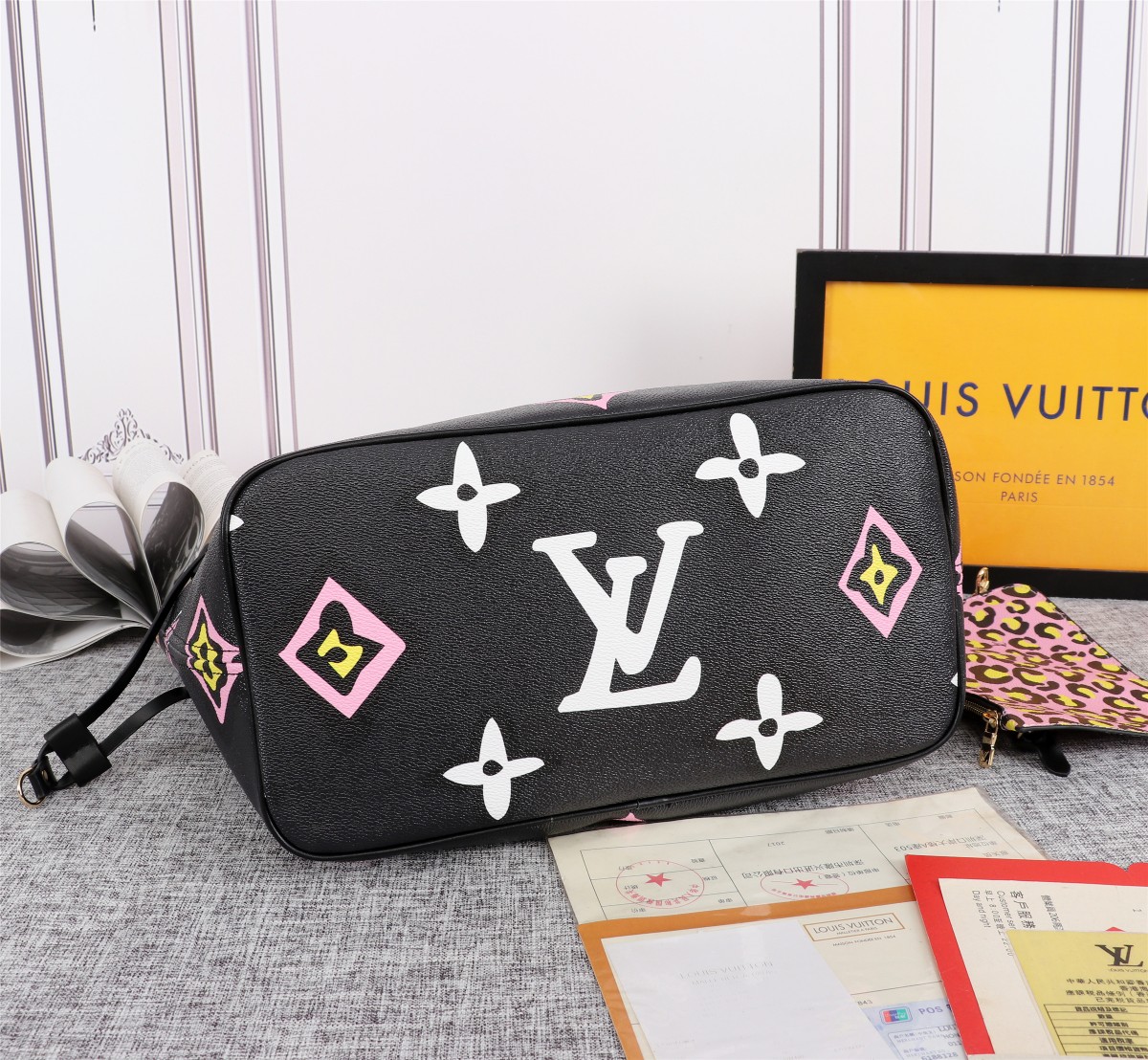 Louis Vuitton AAA-NEVERFULL MM BOGA DE TOTE NEGRO/NEGRO-2