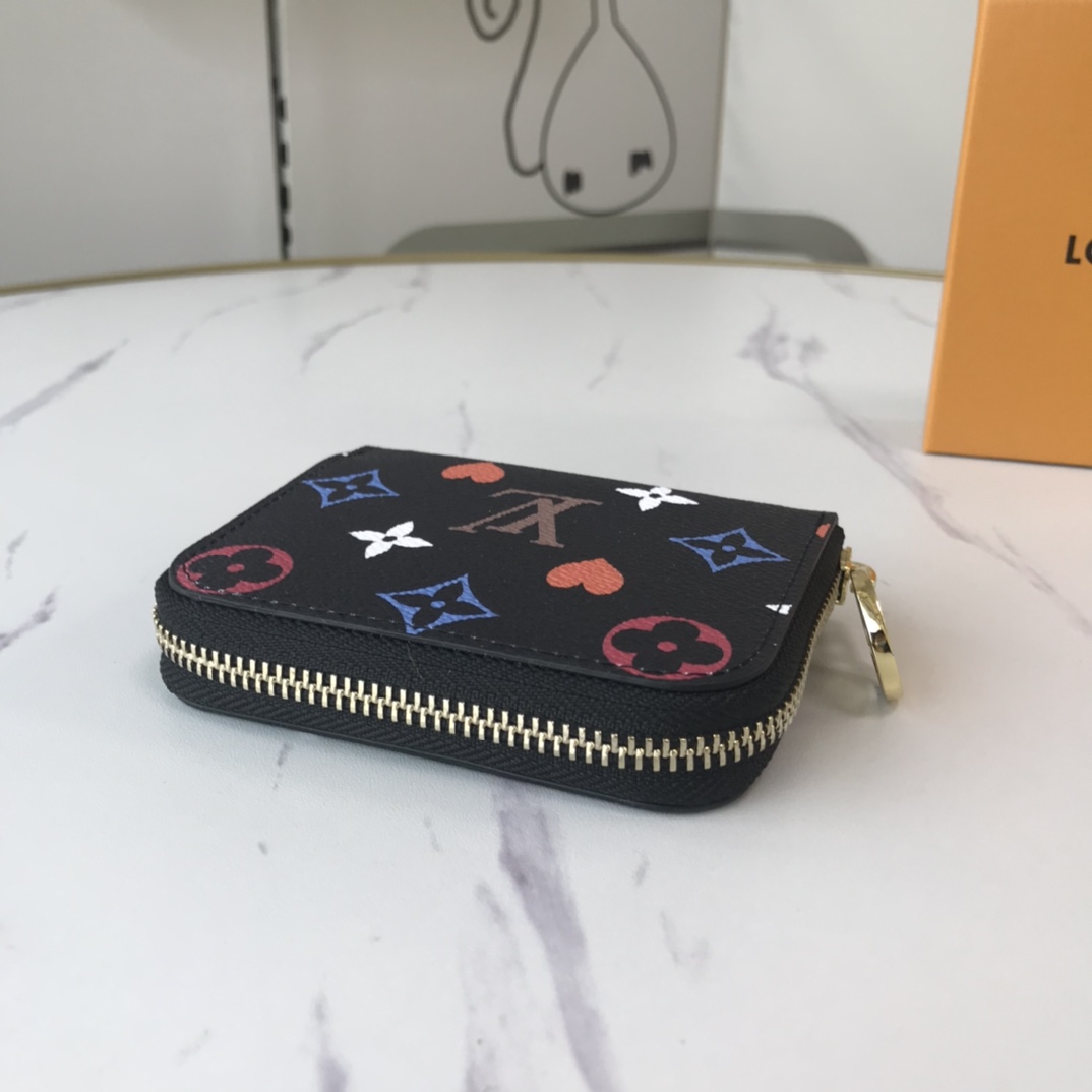 Juego de Louis Vuitton en Zippy Coin Purse M80305 Negro/Blanco-1