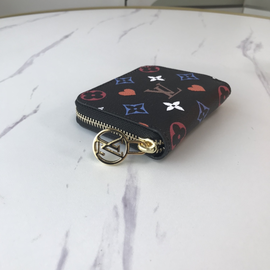 Juego de Louis Vuitton en Zippy Coin Purse M80305 Negro/Blanco-2