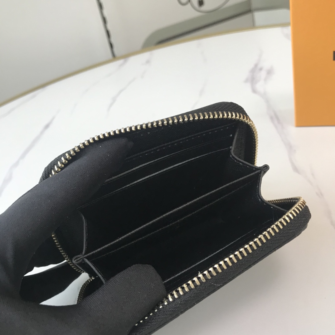Juego de Louis Vuitton en Zippy Coin Purse M80305 Negro/Blanco-4
