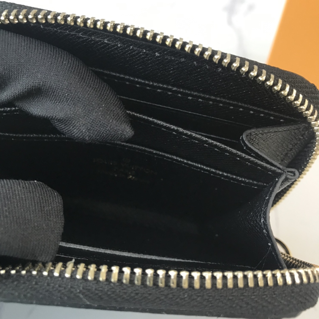Juego de Louis Vuitton en Zippy Coin Purse M80305 Negro/Blanco-6