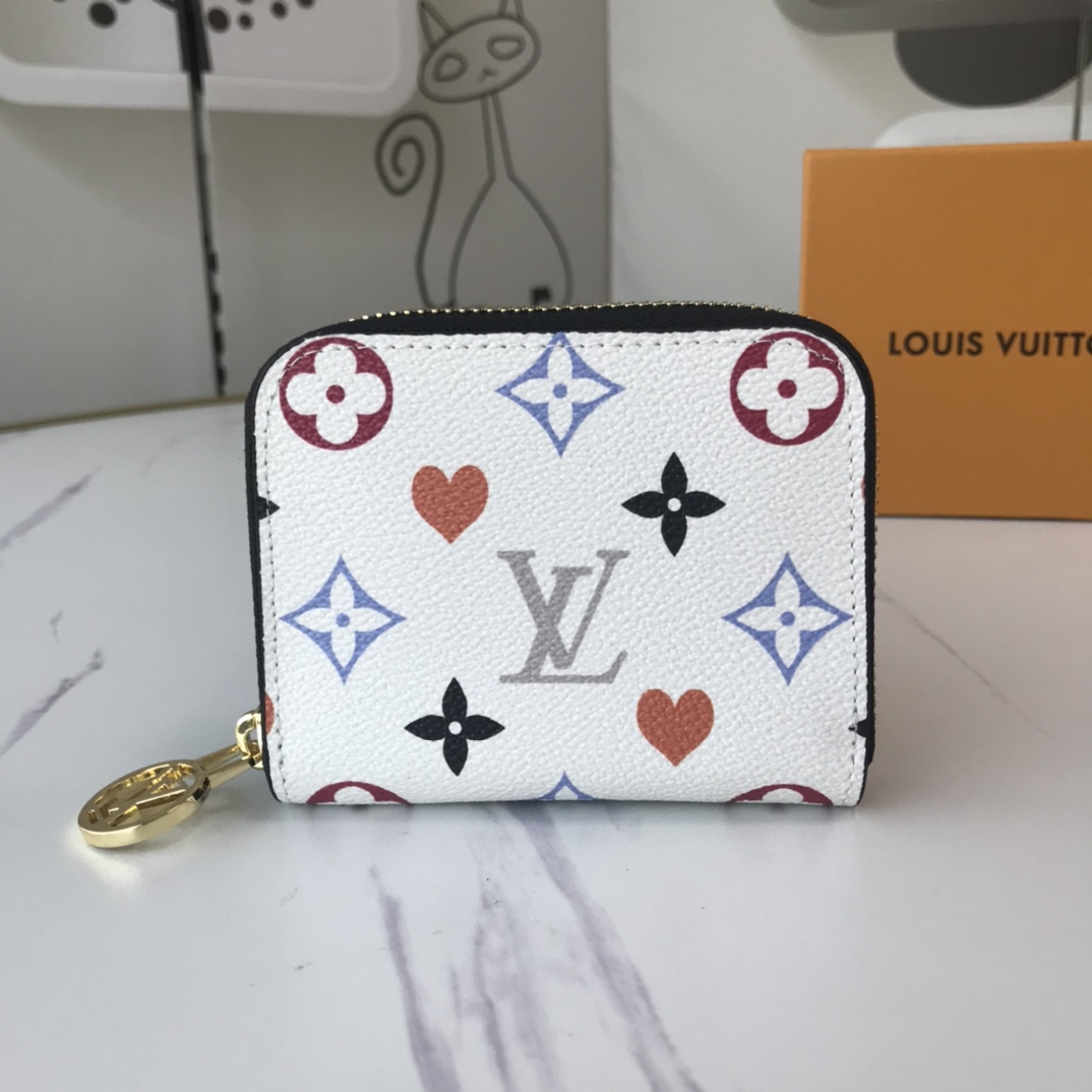 Juego de Louis Vuitton en Zippy Coin Purse M80305 Negro/Blanco-8