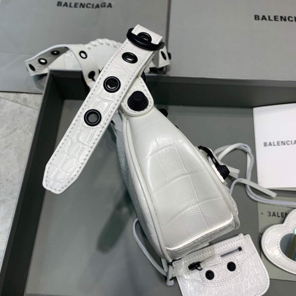 Balenciaga 700940210 NEO CAGOLE CAGOLE DE MUJER CAGOLE XS EN CROCODILE WHITE CROCODILE-1