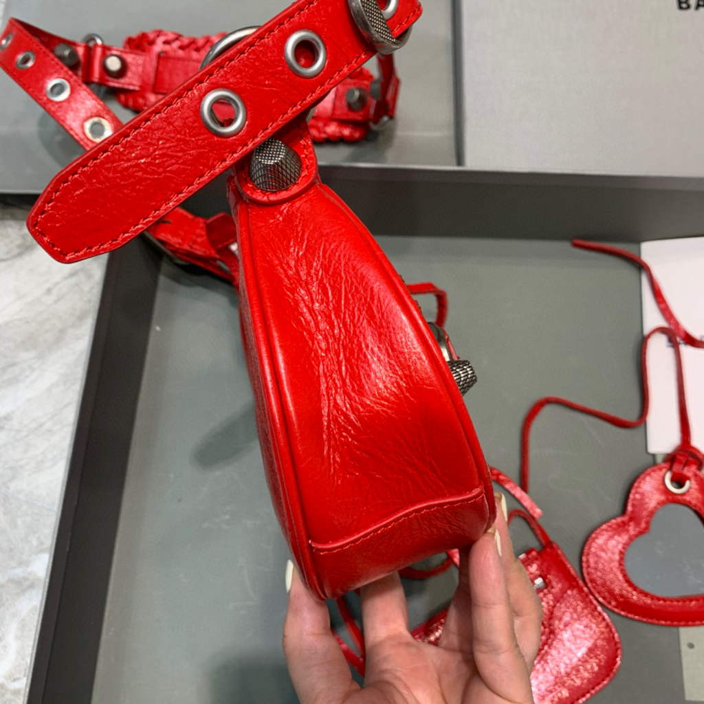 Balenciaga 700940210 Bolso de mujer Neo Cagole XS de mujer en Red Arena Lambsker-1