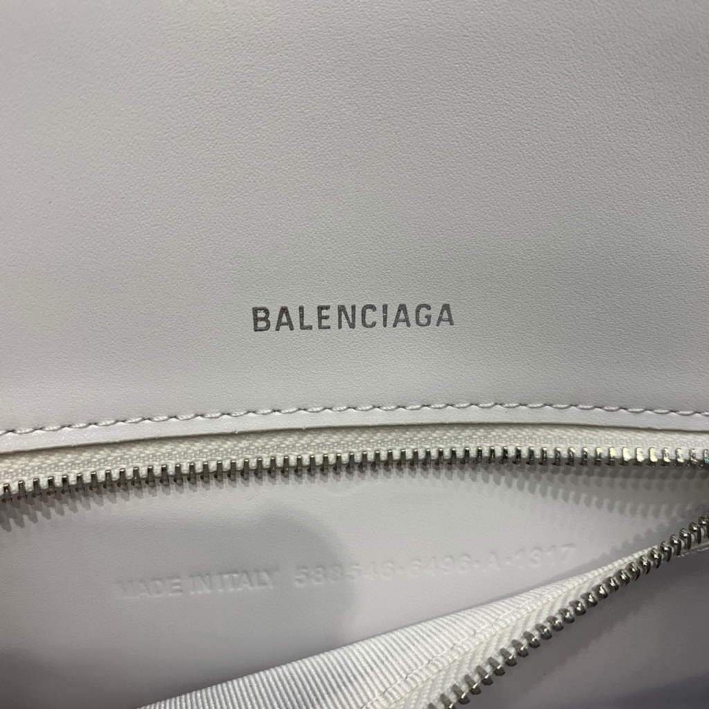 Balenciaga 593546 Hourglass Small Top Many Ternfskin Bolsa White-5