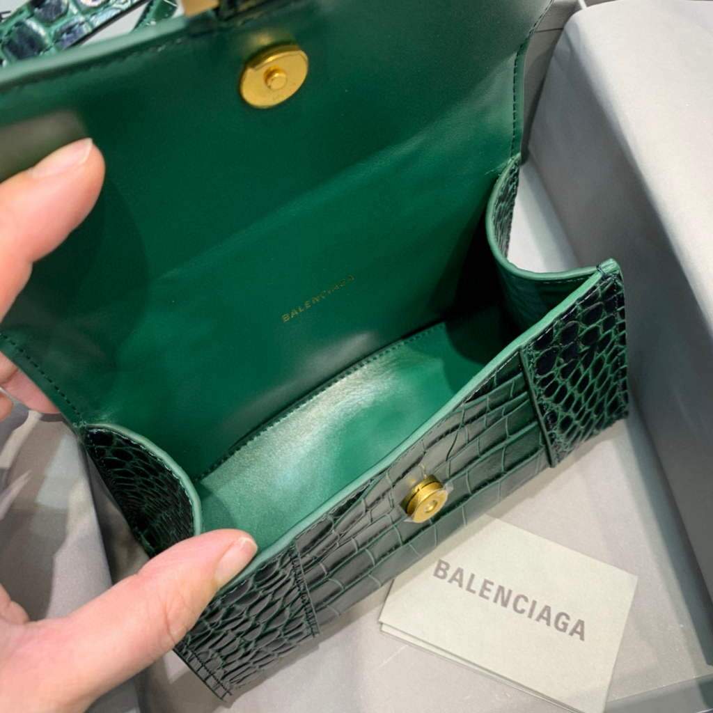 Balenciaga 592833 Bolsa de mango superior XS XS Green oscuro-5