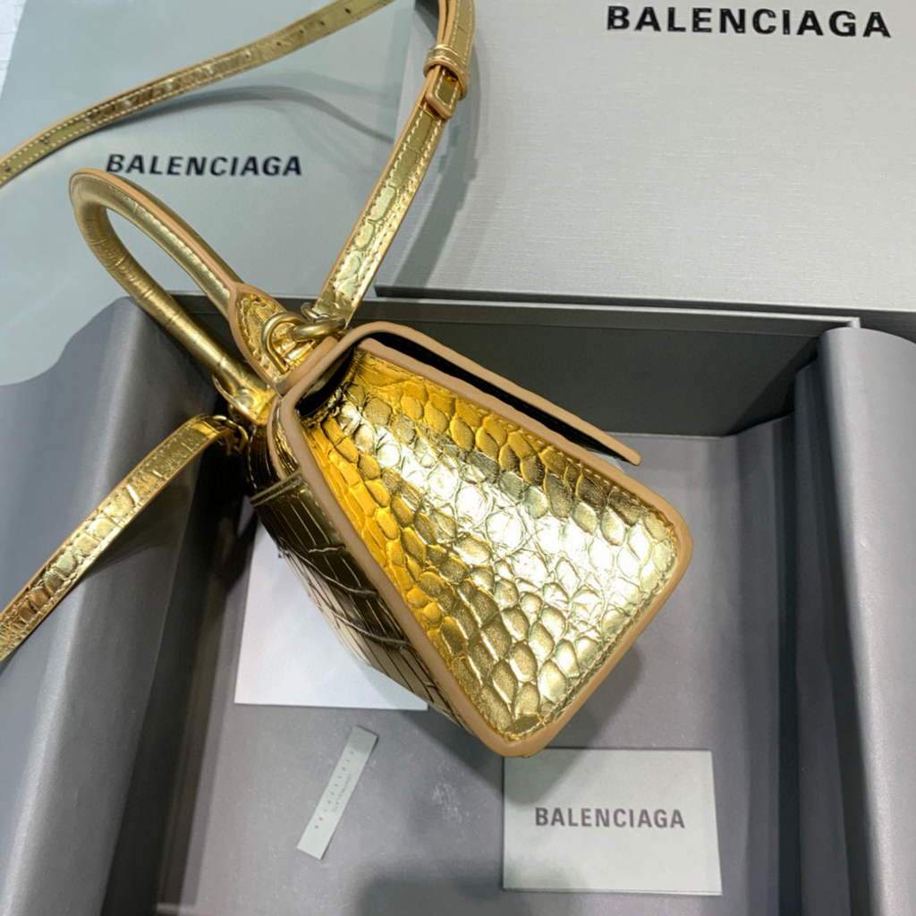 Balenciaga 592833 Garas de arena XS Tople Bolsa Gold Gold-1
