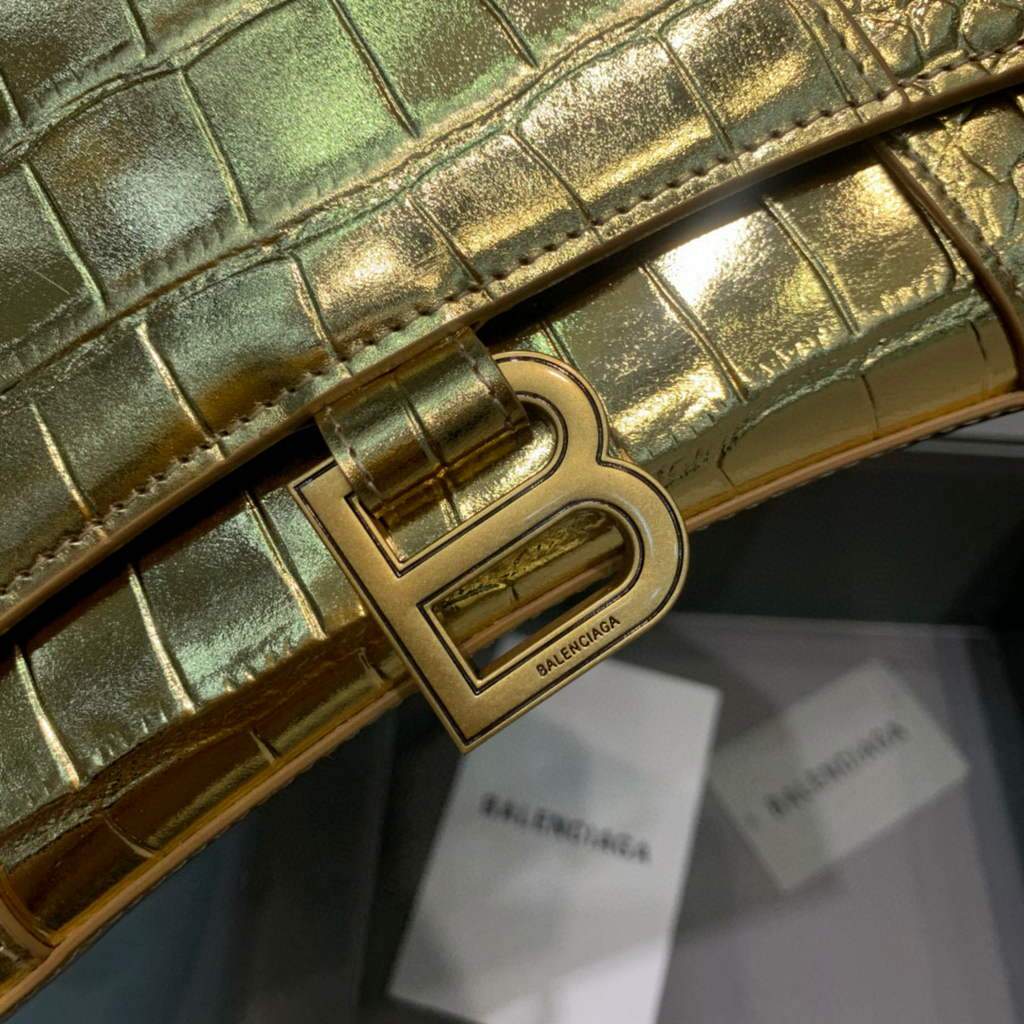 Balenciaga 592833 Garas de arena XS Tople Bolsa Gold Gold-3