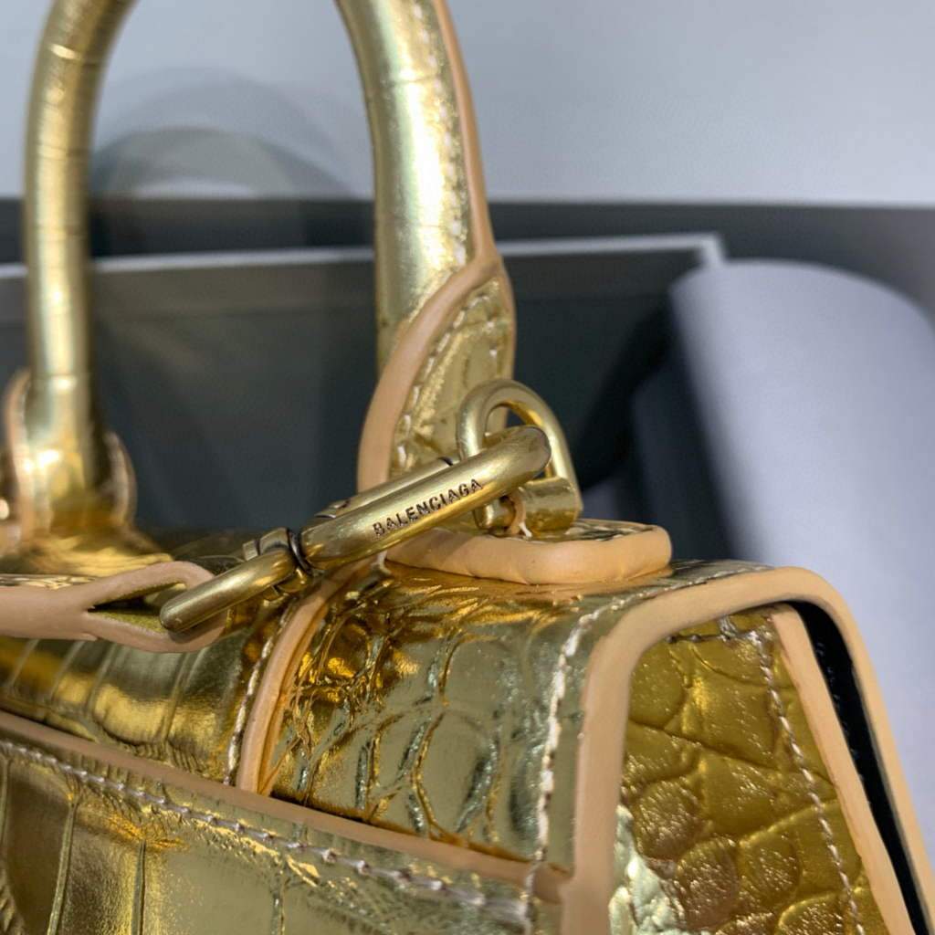 Balenciaga 592833 Garas de arena XS Tople Bolsa Gold Gold-4