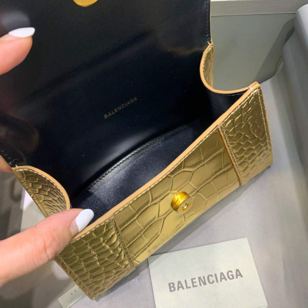 Balenciaga 592833 Garas de arena XS Tople Bolsa Gold Gold-5