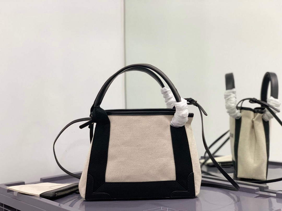 Balenciaga 390346 Marina de mujeres XS Tote Bolsa Apricot Black-2