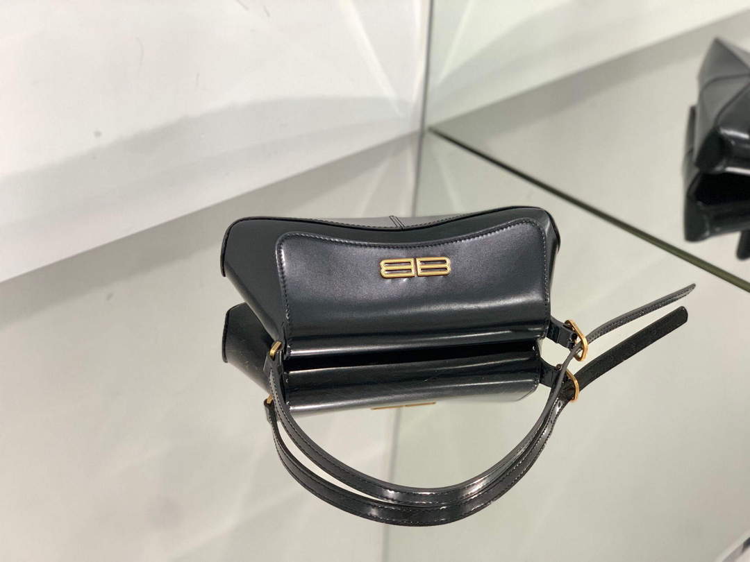 BALENCIAGA 695645 Mujeres XX Small Fnap Bolsa Negro-3