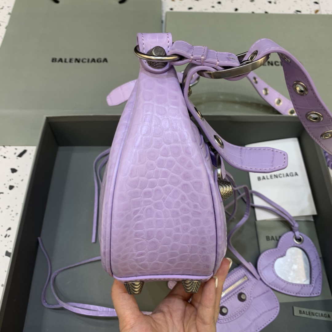 Balenciaga 67130723 LE CAGOLE LE CAGOLA DE LE CABOLA DE LOS MUJERES CROCODILE EN PURPRO-1
