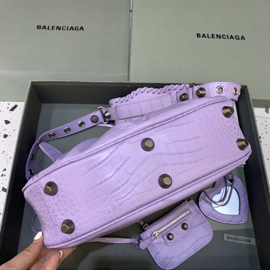 Balenciaga 67130723 LE CAGOLE LE CAGOLA DE LE CABOLA DE LOS MUJERES CROCODILE EN PURPRO-2