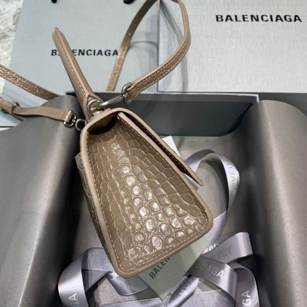 Balenciaga 592833 Hourglass XS Top Many Bolsa Kakhi-1