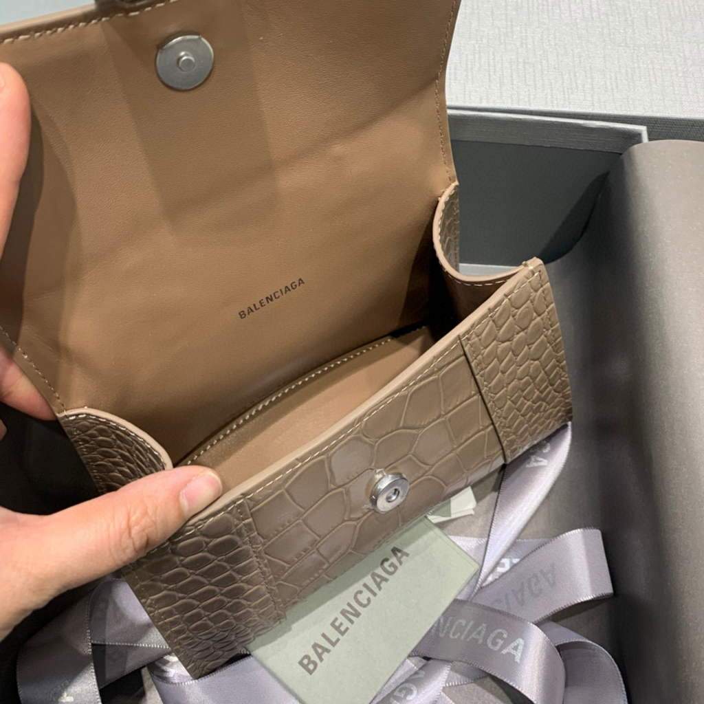 Balenciaga 592833 Hourglass XS Top Many Bolsa Kakhi-5