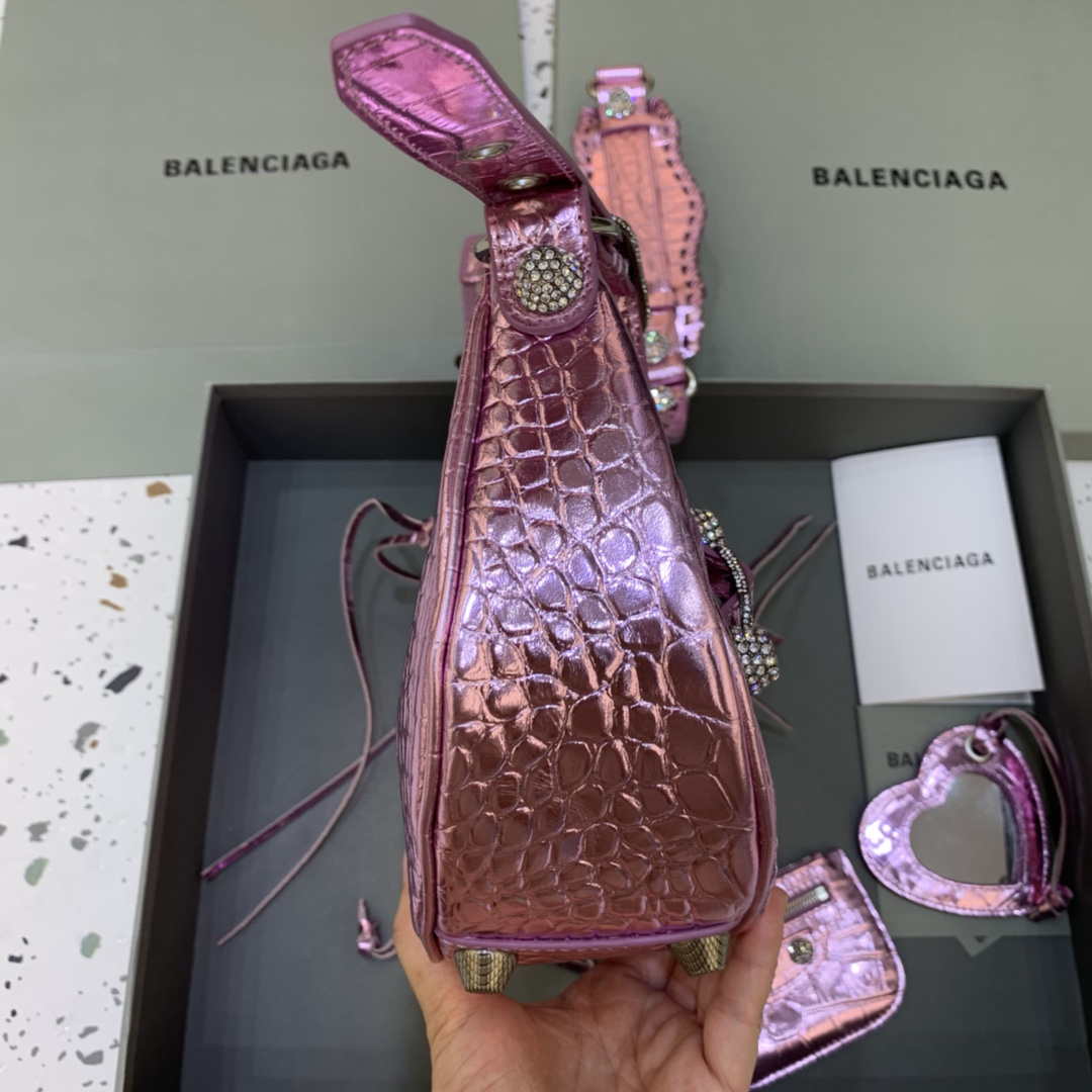 Balenciaga 67130723 LE CAGOLE LE CAGOLE MUJER CABOLE CROCODILE EN SKY PINK-1