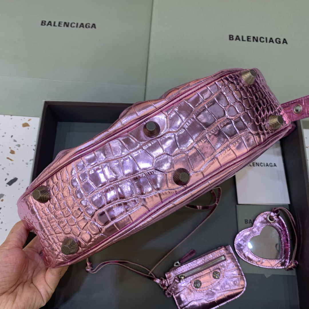 Balenciaga 67130723 LE CAGOLE LE CAGOLE MUJER CABOLE CROCODILE EN SKY PINK-2