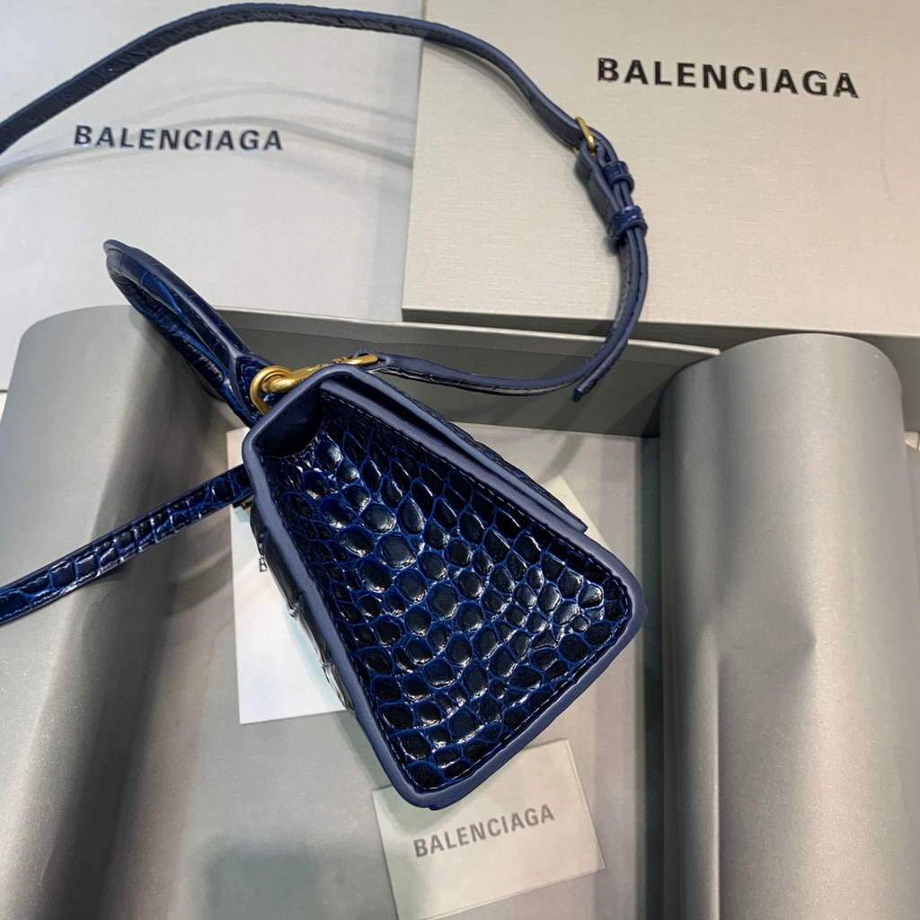 Balenciaga 592833 Bolsa de mango superior de Gabla de ardor XS azul marino-1