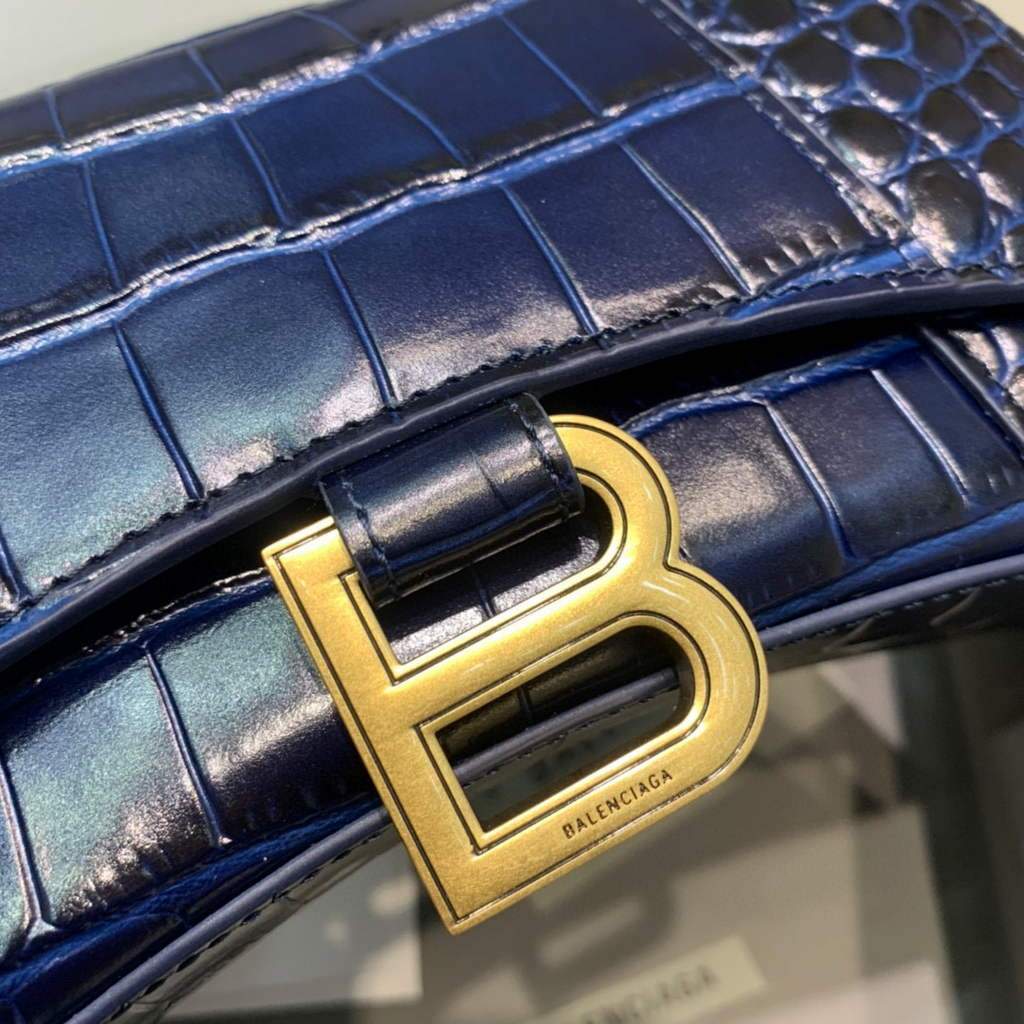 Balenciaga 592833 Bolsa de mango superior de Gabla de ardor XS azul marino-3